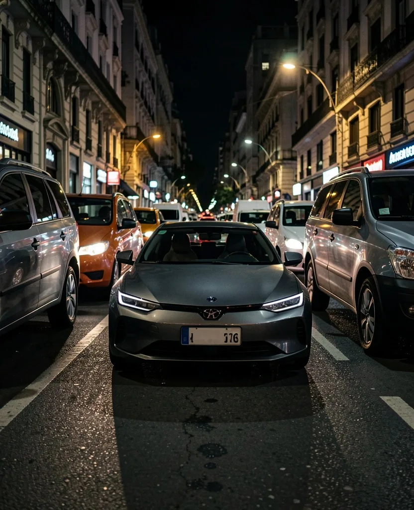 Auto compacto categoría Urban estacionado en ciudad