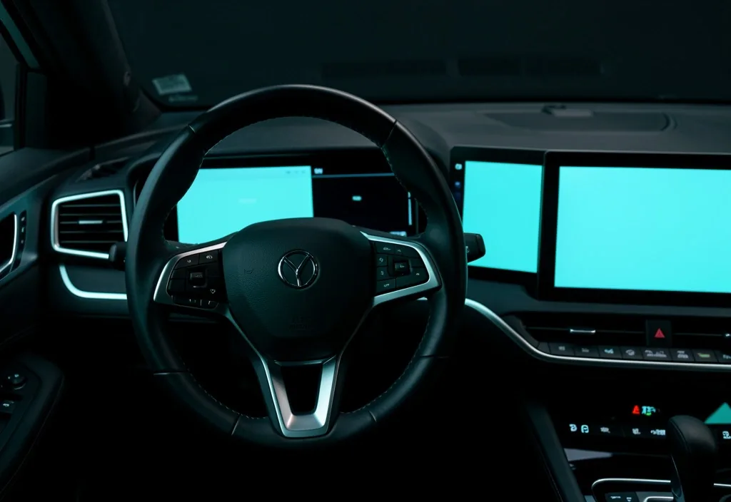 Interior de vehículo con panel digital